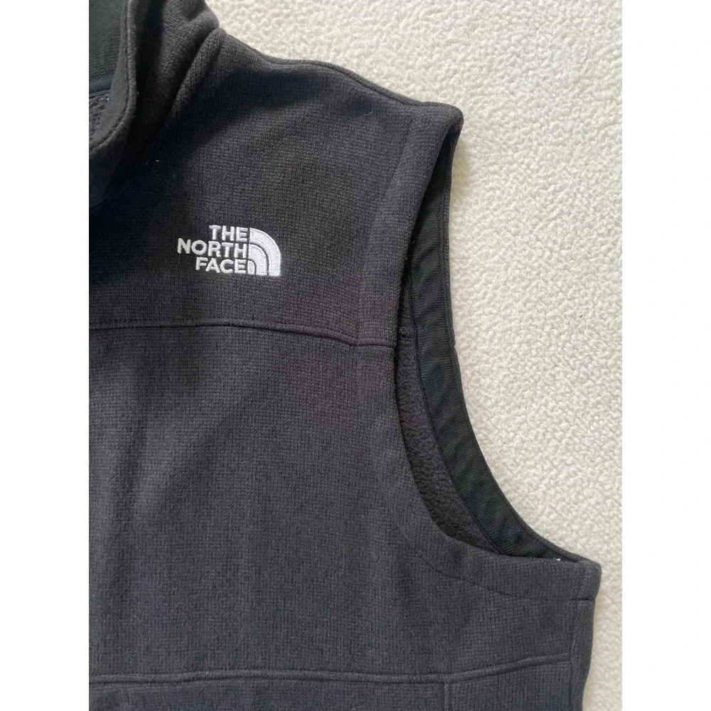The North Face Mens XL Vest Black Circular Design‎ Fleece Full Zip